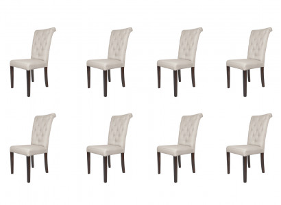 8x Stühle Stuhl Set Sessel Lehn Design Polster Leder Textil Ess Wohn Zimmer